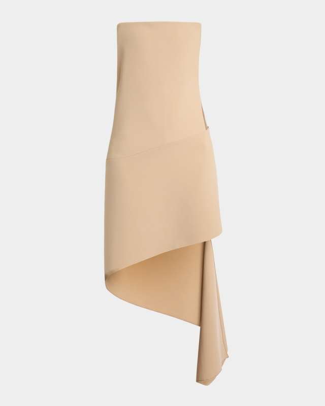 Strapless Twisted Illusion Crepe Dress